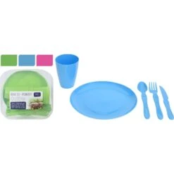 Merkloos Picknick Set 31 Delig Plastic 3 Assorti Kleuren -Huis Keuken 101 0449 1 3