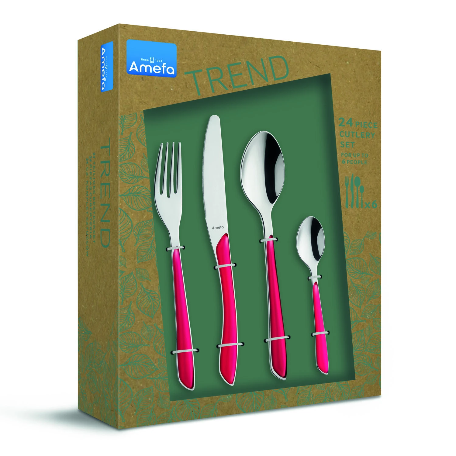 Amefa Bestekset Eclat 24 Delig Raspberry 1 Amefa Bestekset Eclat 24 Delig Raspberry